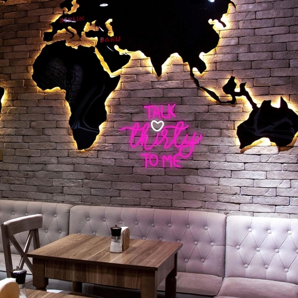 Pink Neon Sign 'Talk Thirty to Me' 30th Birthday - Picture 5 of 6